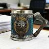 Medieval Pirate Drinking Cup With Ergonomic Axes Handle And Decorative Carvings Beer Mug For Beverage Enthusiasts Gift