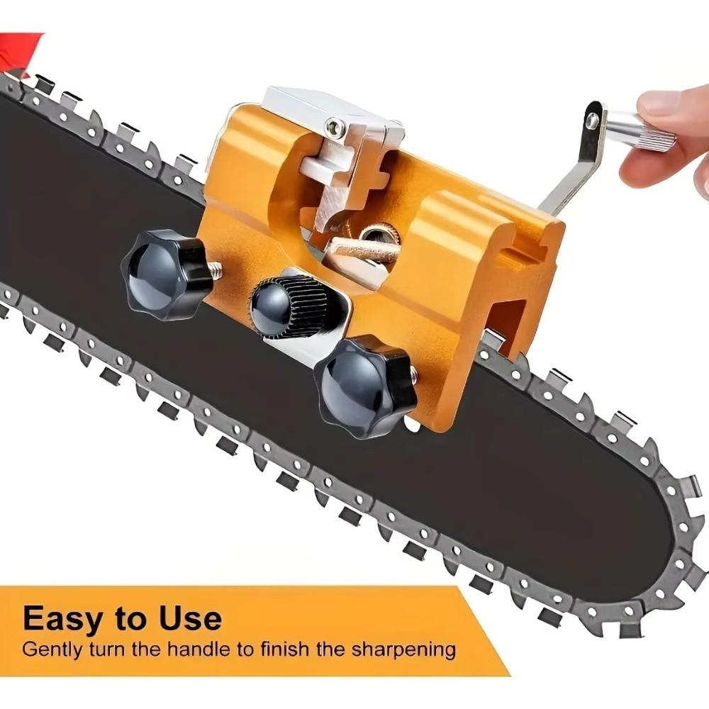 Hand Crank Chain Sharpener Set Multi-Function Chain Clamp Sharpener Handheld Grinding Tool