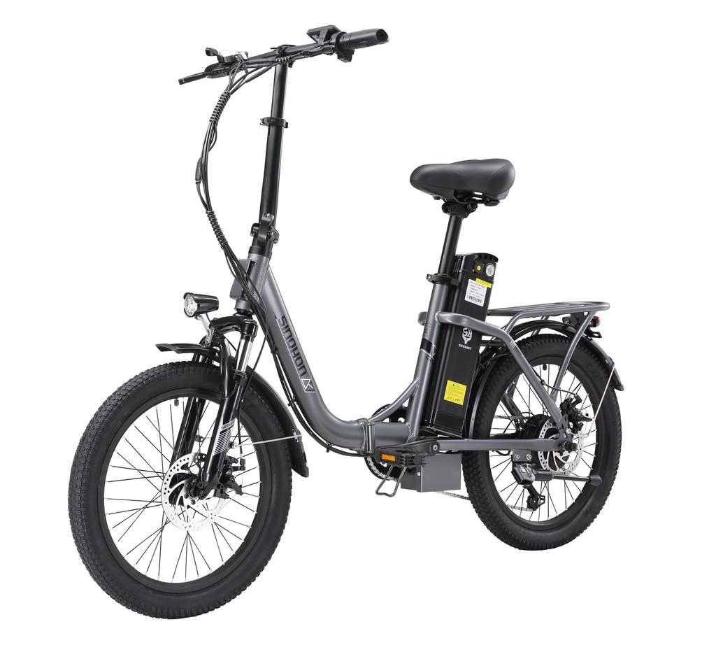 SINOHON C20 Folding Convenient Electric Bicycle With Seat 250W Men's E-Ebike 36V18Ah Battery 20 Inch Fat Tires Women's Convenient Electric Bike