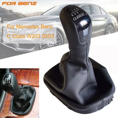 Knoflík řadicí páky do auta pro Mercedes Benz třídy C W203 S203 Vysoce kvalitní 5 6rychlostní Knoflík řadicí páky Řadicí páka Kožená bota Gaitor