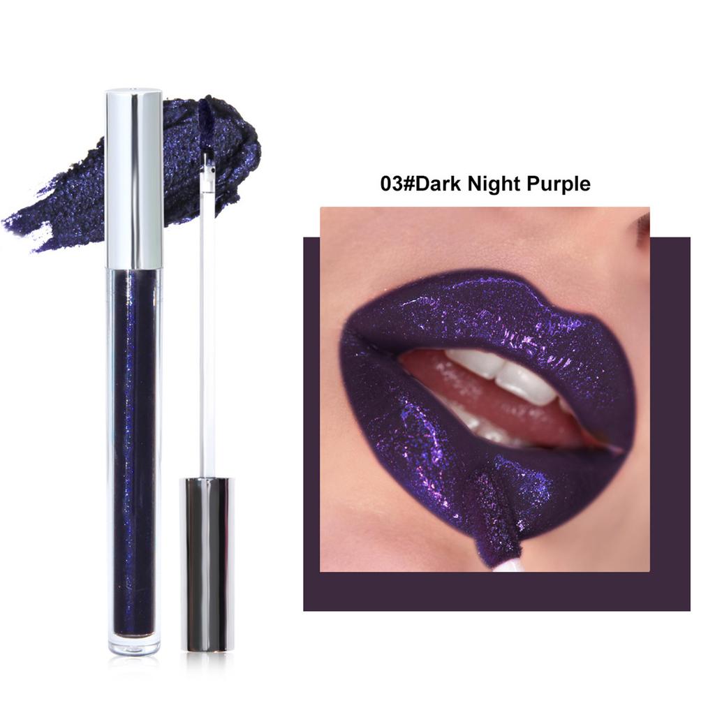 1 Piece Long Lasting Waterproof Liquid Lipstick High Pigment Glitter Lip Gloss Non Stick Transfer Smudge Proof Moisturizing Lip Makeup
