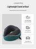 U-Shaped Memory Foam Travel Pillow with Foldable Neck Support, Breathable Design, and Optional Logo Printing.