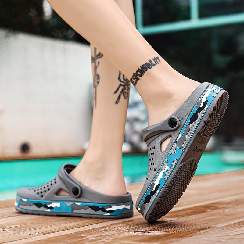 Pánské letní ležérní dírkové boty protiskluzové lehké prodyšné Dvojité pánské sandály módní pohodlné plážové boty pantofle