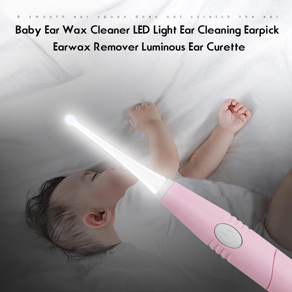 Baby LED Light Ear Wax Cleaner Luminous Earpick Safe Ear Cleaning Tool Earwax Remover for Toddlers Kids
