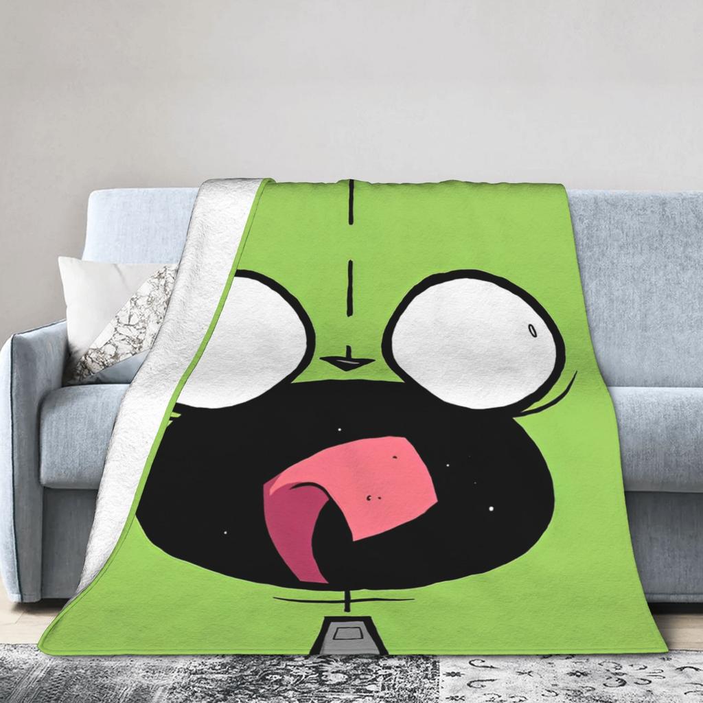 Invaders Zim Cartoon Blankets Flannel All Season Multi-Function Soft Throw Blanket For Bed Bedroom Bedspread