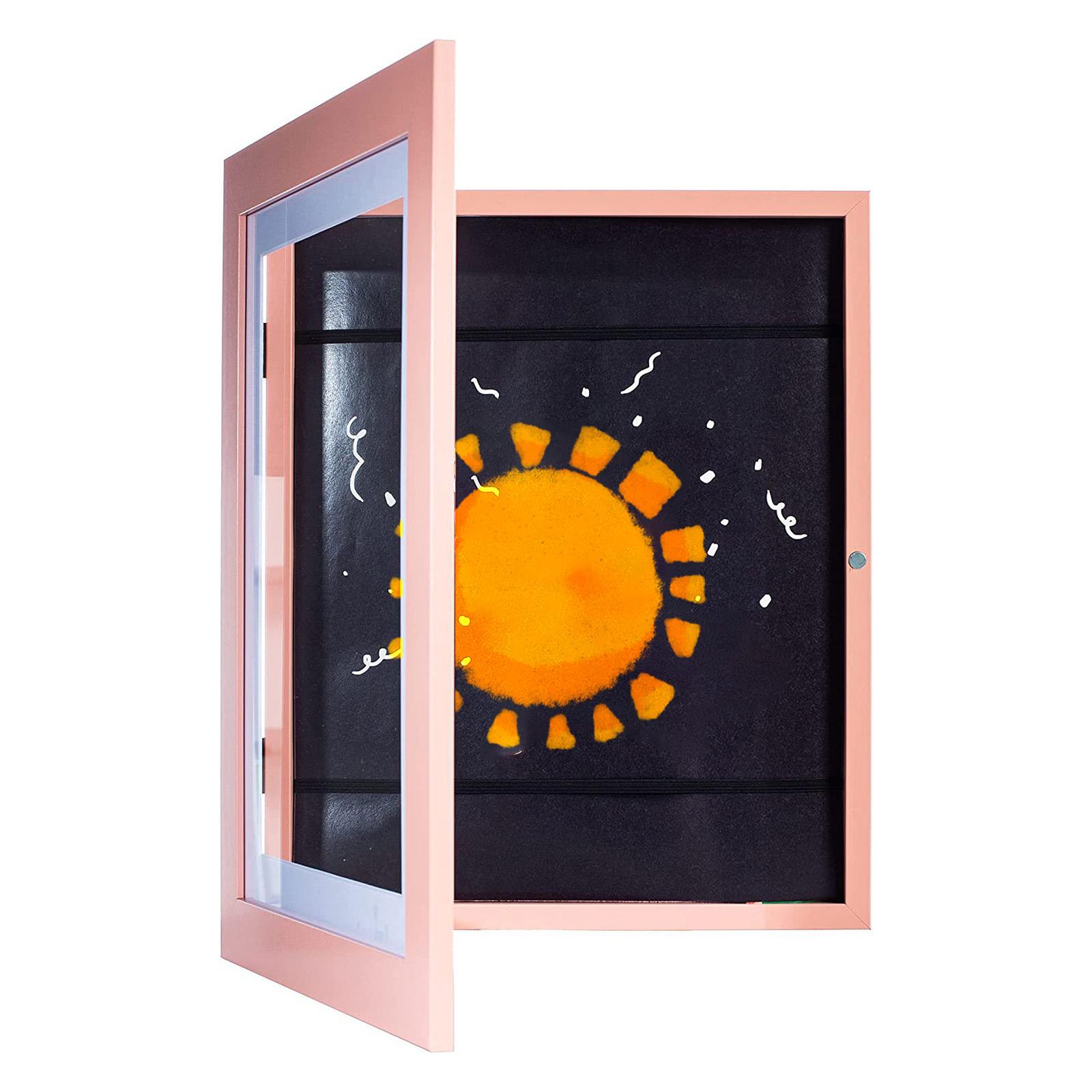 

Рабочая фоторамка Детская художественная рамка Сменная магнитная рамка Передняя открытая фоторамка для показа детских рисунков Школьные работы 8 inch розовый