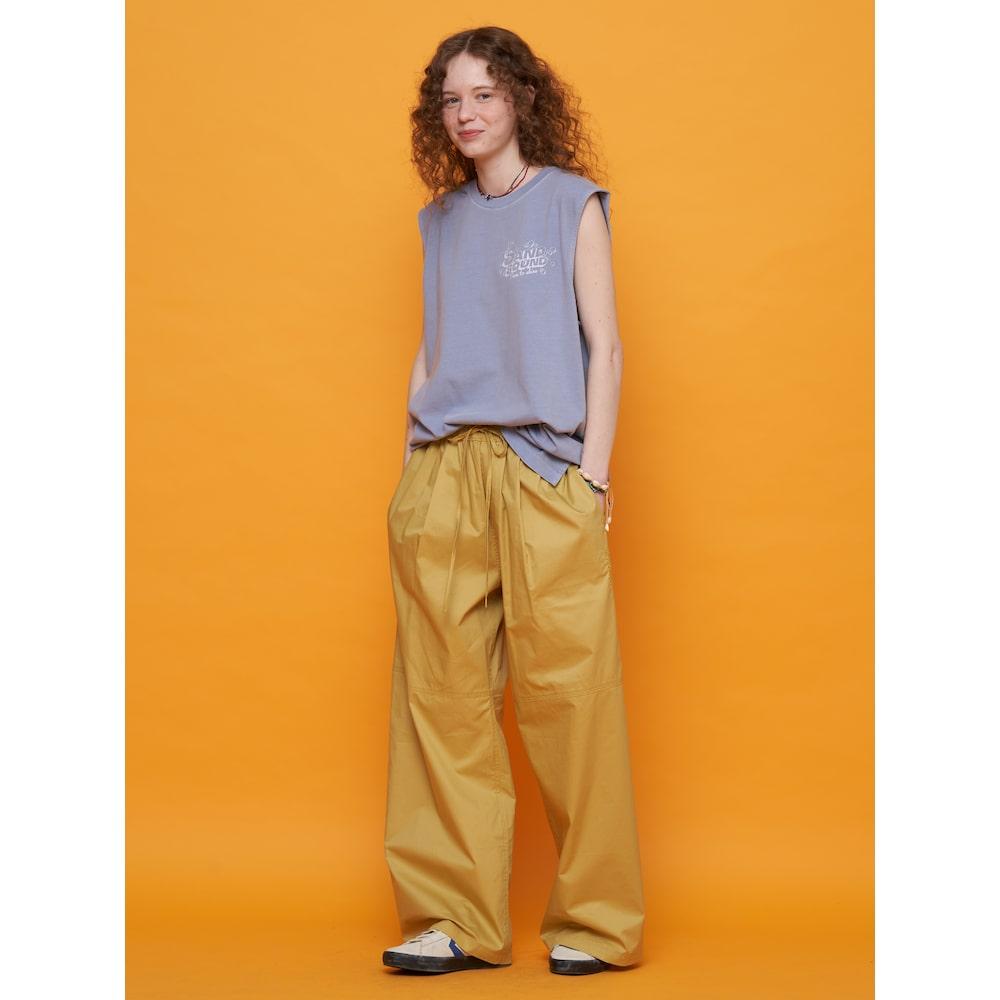Saendeusaundeu Wide Banding Cotton Pants Mustard