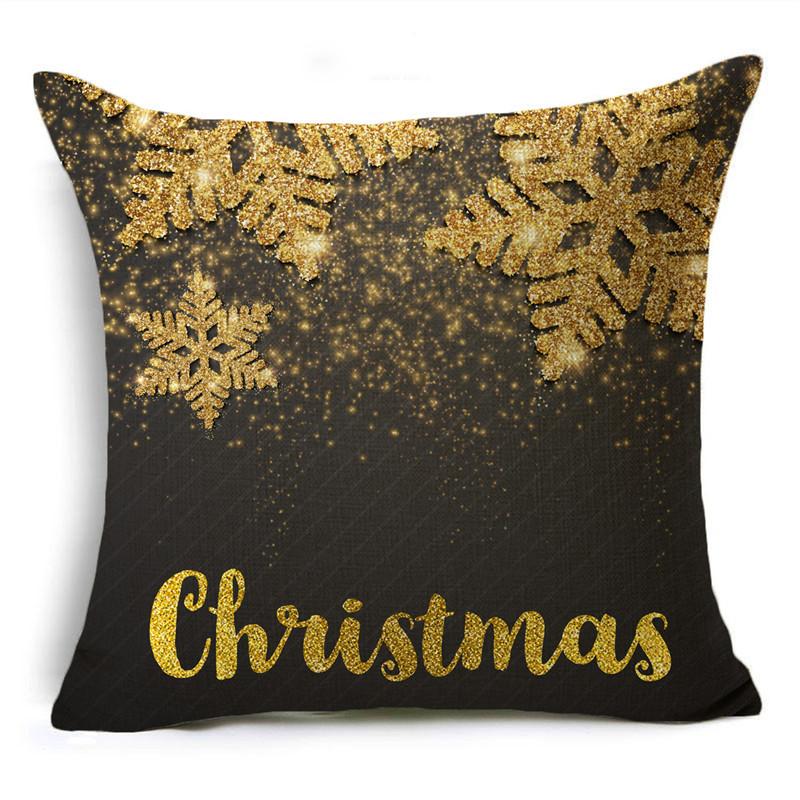 Creative Black and White Christmas Theme Pillowcase Holiday Gift Sofa Decorative Cushion Cover 40*40cm/45*45cm/50*50cm