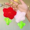 Cute Internet Celebrity Red Flower Plush Toy with Money Flower Pendant Keychain Bag Charm