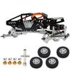 Chassis Montado de Carro RC Liga de Alumínio Peças de Chassis de Carro RC com Rodas para Axial SCX24 1 24 RC Carro RC Prata