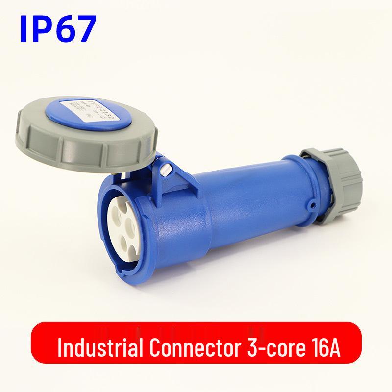 Waterproof 3-core 4-pin 5-hole Male-Female Aviation Plug Socket, Three-Phase Electrical Connector, 16A/32A, IP67.