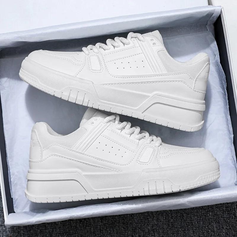 Pantofi Sport Versatili Albi pentru Bărbați, cu Platformă, Talpă Groasă, Adidași Casual, Respirabili, Ușori, Pantofi de Alergare, Pantofi de Tenis