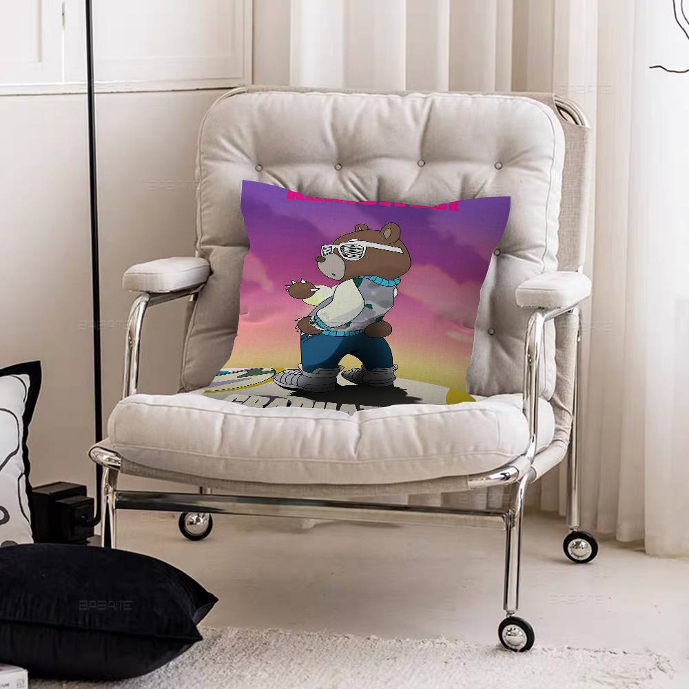 Rapper Singer Kanye West Pillow Covers Cartoon Sofa Decorative Home Double-sided Printing Short Plush Cute Cushion Cover
