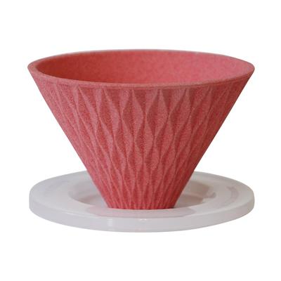COFIL Flow Wave Wave Ceramic Coffee Filter Dripper with Special Base Salmon Pink Made In Japan 13904302