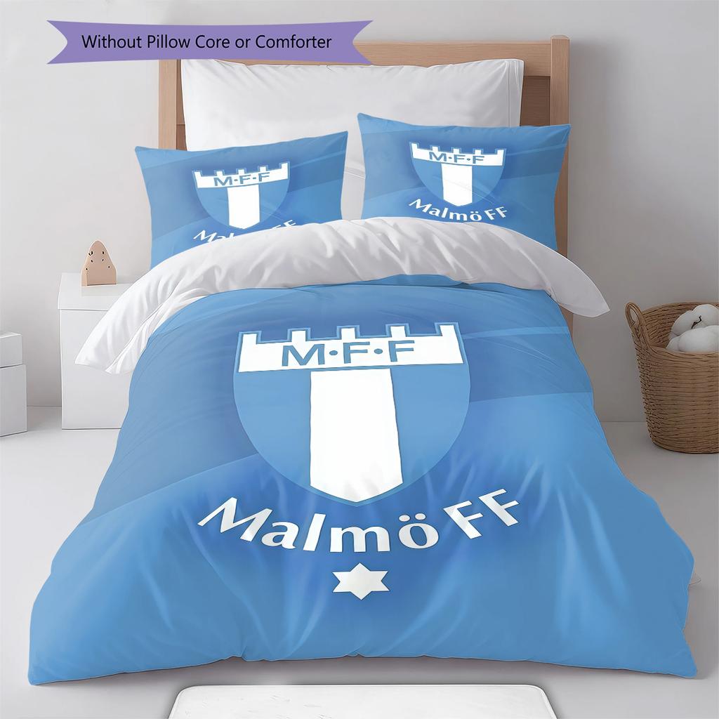 Malmö FF Pattern Bedding Quilt Set Quilt Cover Pillowcase Home Decoration Birthday Gift (1 * duvet cover + 2 * pillowcase, without core)