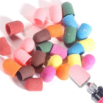 Colore caramella Nail Art Tappo per sabbia Testa per lucidatura per unghie Anello per sabbia Trapano elettrico per unghie Accessorio per cuticola Strumento per manicure per rimozione pelle morta con gomma
