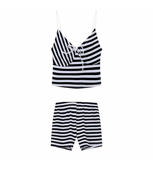 2026 Trendy Women's Long Sleeve Striped Swimsuit Cover-up with Sun Protection and Bikini Set