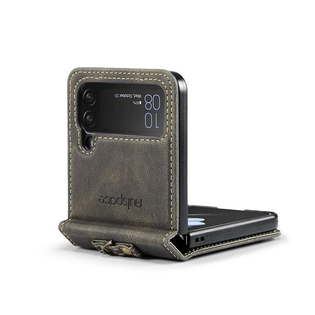 Matowe skórzane etui odporne na odciski palców do Samsung Galaxy Z Flip4 Flip 4 5g Antypoślizgowe etui na akcesoria do telefonu