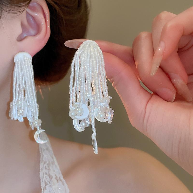 Silver Needle Super Fairy Elegant Bow Flower Stud Earrings French Light Luxury Earrings Literary Style Sweet Versatile Earrings