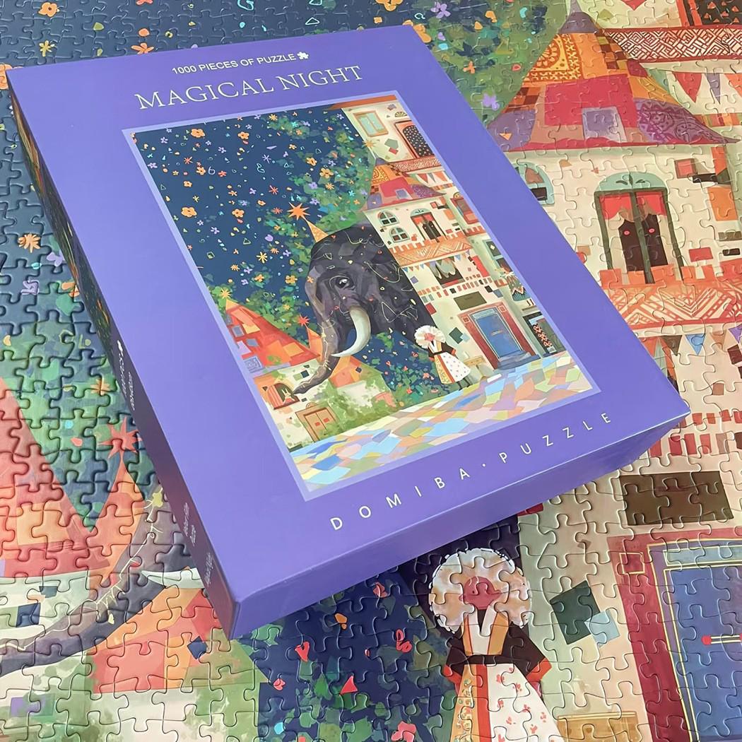 

Кастомний 3D Синій Картонний Оксамитовий Пазл - 1000 Деталей, Доросла Тема Хелловіну