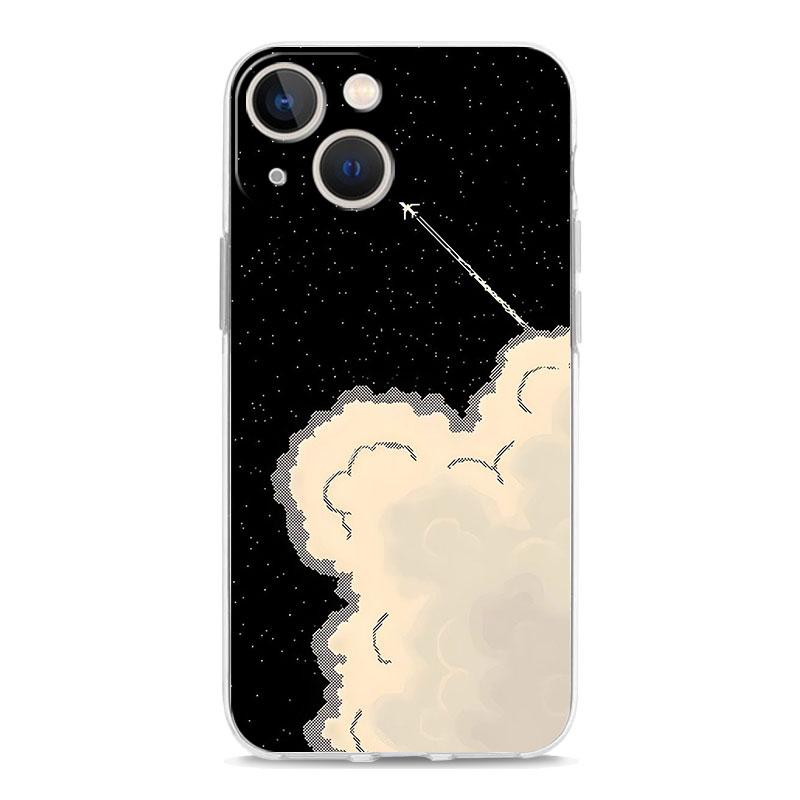 Phone Case For iPhone 17 Air Cases iPhone 16 15 12 13 14 Pro Max SE 7 8 Plus iPhone11 Clear Soft Cover Airplane Pattern