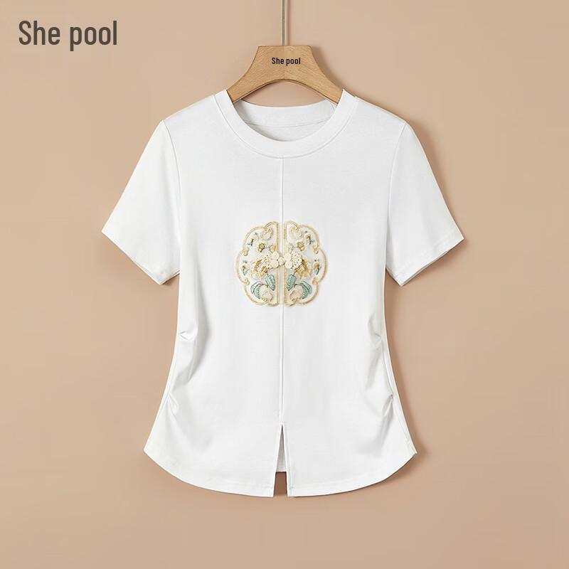 Women s Fashion Embroidered Slim Fit T-shirt XL