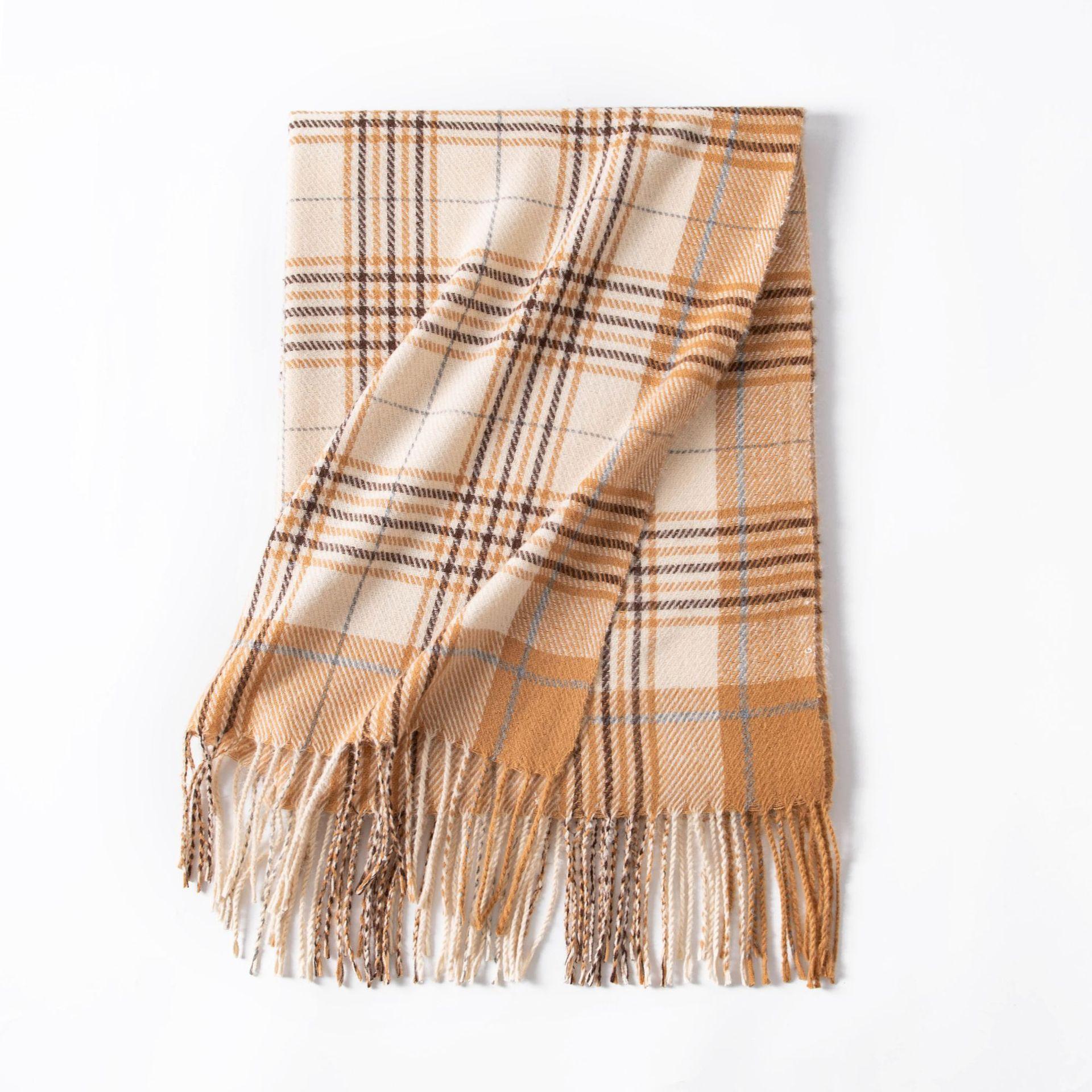 

Новый шарф женский высококлассный осенне-зимний универсальный клетчатый утолщенный студенческий парный шарф из искусственного кашемира 65*200cm