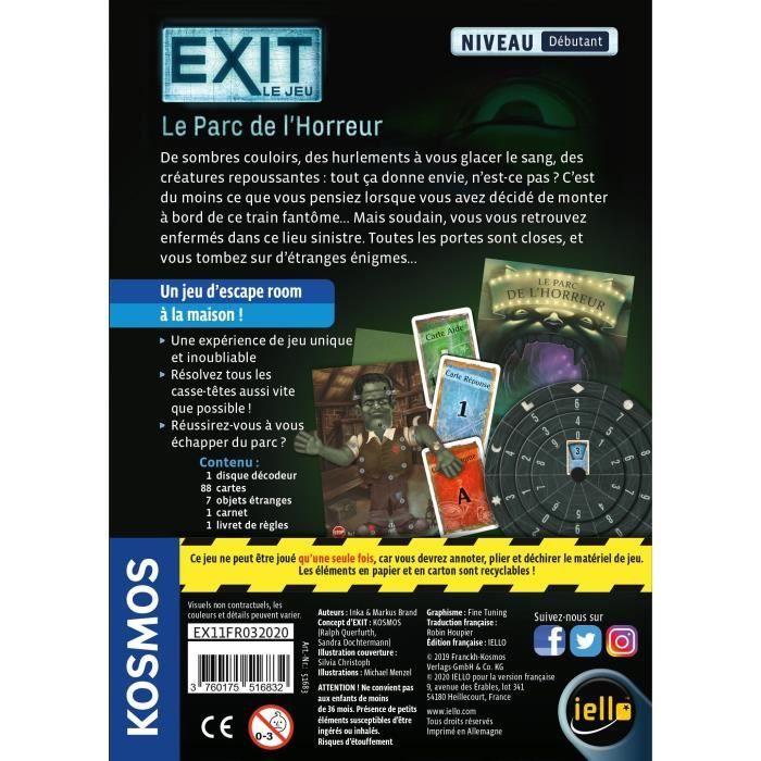 Exit Board Game : The Horror Park - Escape Games - IELLO