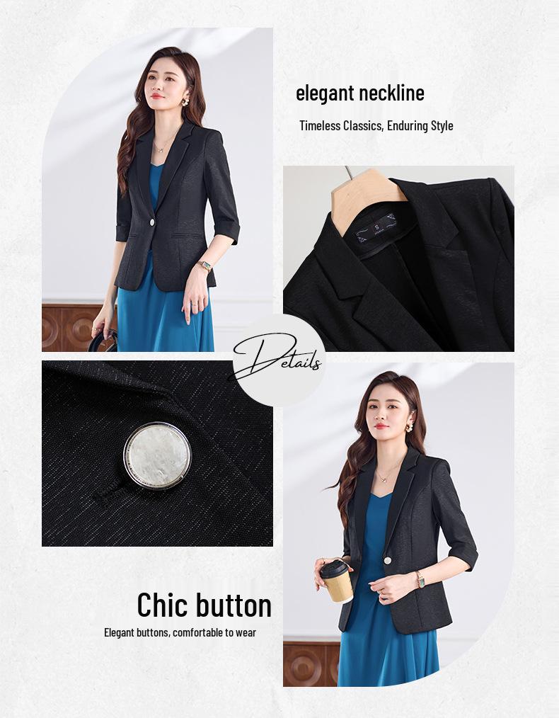 2026 Spring/Summer Women's Mid-Sleeve Blazer - Slim Fit, Professional Formal Workwear