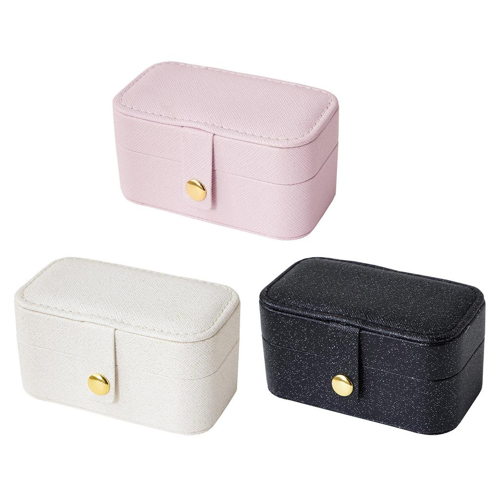 Small Travel Jewellery Box Organiser for Rings Earrings Necklaces - PU Leather Velvet Jewelry Cases Gift Box for Women