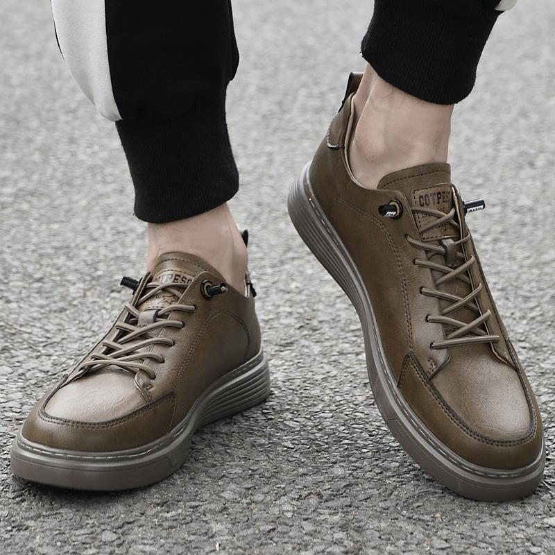 Spring and Autumn Men's Oxford Shoes Lace Up Soft Soled Outdoor Sports Shoes Brand Wear-resistant Genuine Leather Travel Shoes