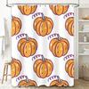 Vibrant Pumpkin Shower Curtain Set Perfect For Halloween Decorations Orange, Purple Green Floral Pattern Bath Mat Shower Curtain