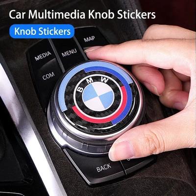 -Car Multimedia Knob Button Cover Sticker Accessories For BMW 5 Series X3 X5 F25 F26 G01 G02 G11 G12 F10 F15 F16 F30 F36 G30 G32