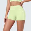 New contrasting colors high waist tight body high elastic hip lift yoga shorts sports running fitness yoga clothes three-point pants