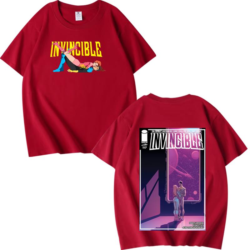 Неуязвимый Марк Грейсон Атомная Ева Любовь Базовая Футболка мужская женская Оверсайз 100% Хлопок короткий рукав Летний Унисекс XS красный
