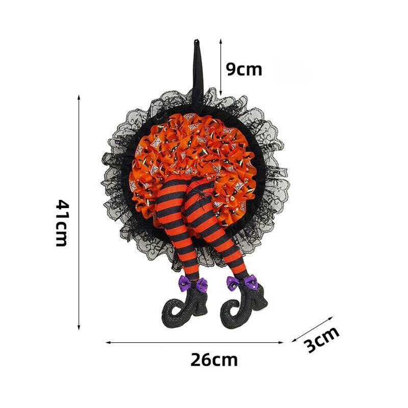 New Halloween Witch Hat Leg Door Wreath Halloween Wreath Door Hanging Decoration Happy Halloween Party Home Party Supplies Newest
