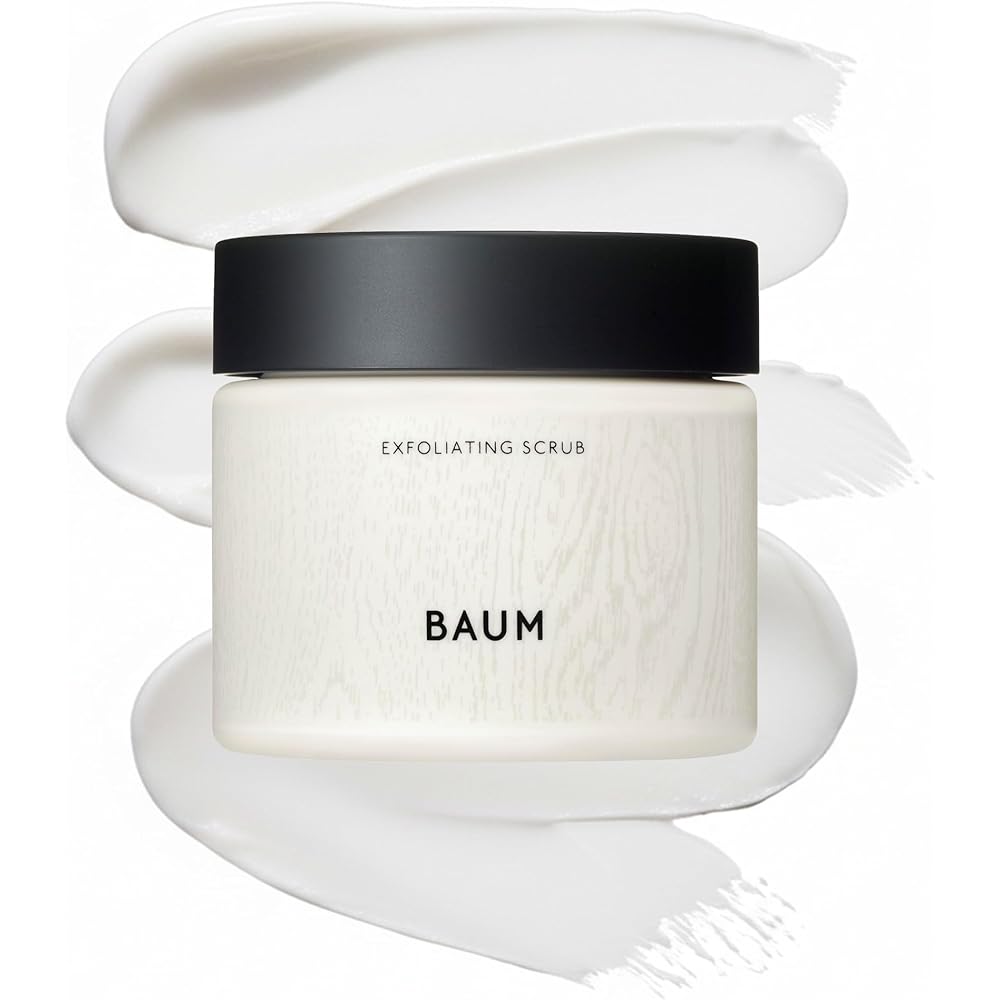 BAUM Exfoliating Scrub a 150g | Removal | Scent of Cedarwood, Cypress, Vetiver, Bergamot, etc. | Skincare Peeling Gommage Forest Bath Unisex Men s Gif