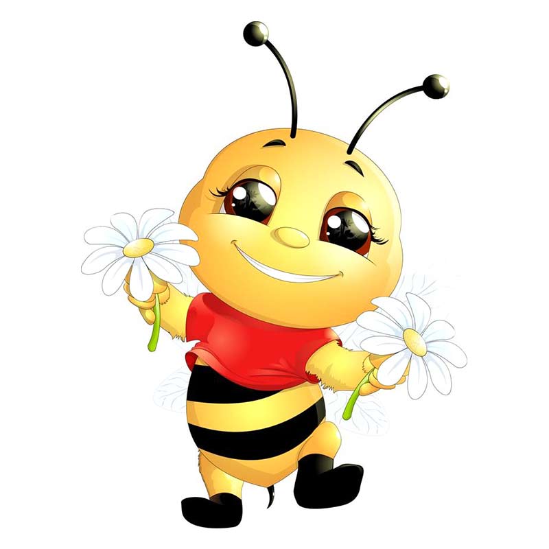 Cute Little Bee Cartoon Insect Car Stickers Waterproof Vinyl Decals Auto Body Window Decor Motorcycle Helmet Stickers M461