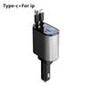 106W 4 IN 1 Retractable Car Charger USB Type C Fast Charger Digital Display Cigarette Lighter Adapter PD QC3.0 for IPhone/Samsun