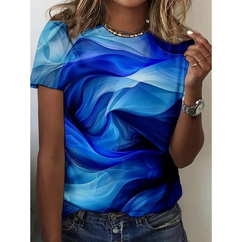 Летняя повседневная женская футболка с принтом Модный тренд XS