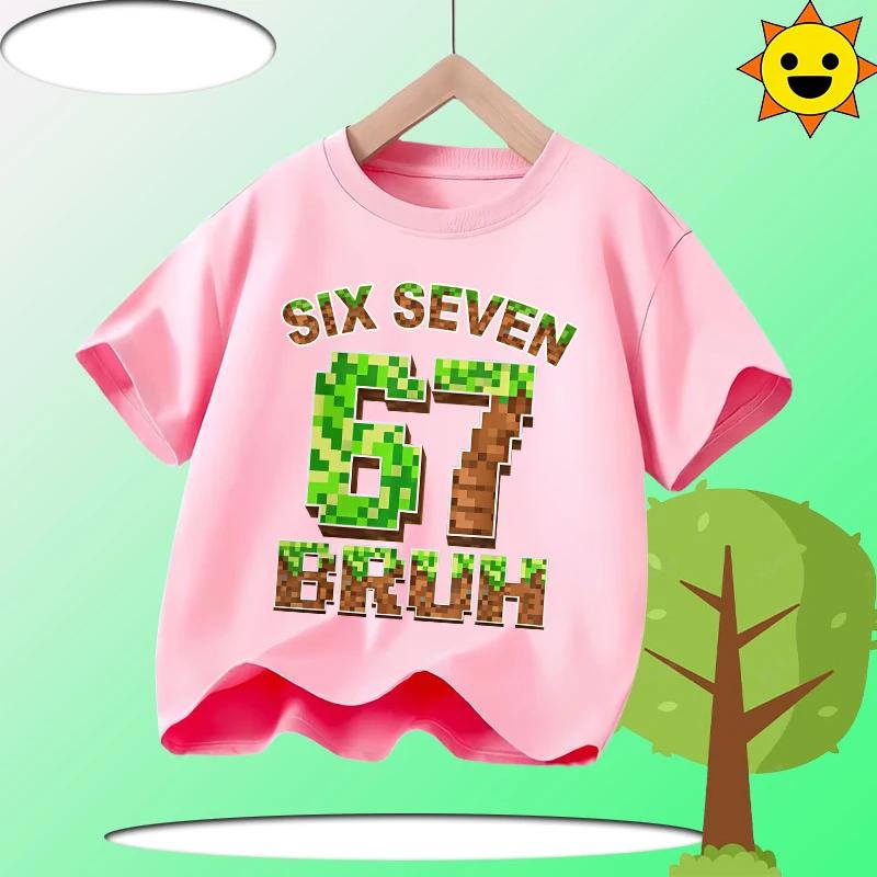 Funny Six Seven Italian Brainrot 67 Graphic Print T-Shirt Boy/Girl Summer Short Sleeved Kids Loose Comfortable Tshirt Tee Top