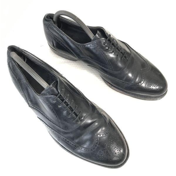 80er Vintage/HANOVER MASTER FLEX/Wingtip Goodyear Welt Schuhe/10D/27.0-27.5-28.0/Schwarz/SCHWARZ/(GEBRAUCHT)