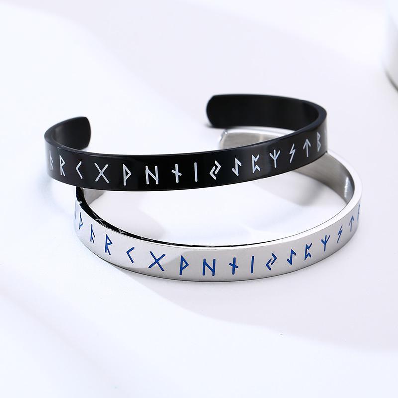 Vnox Handmade Viking Bracelet for Men Cuff Nordic Rune Norse Stainless Steel Bangle Pagan Celtic Vintage Retro Jewerly