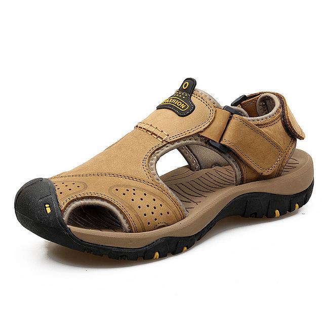 Fashion Genuine Leather Men Shoes Summer New Large Size Men's Sandals Men Sandals Fashion Sandals Slippers Big Size 38-47