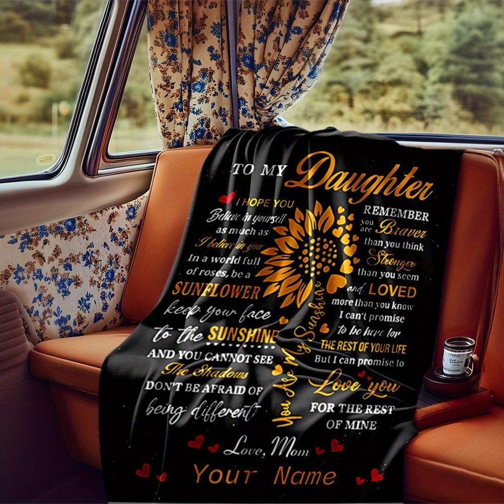 Sunflower Blanket Personalized Name Soft Comfortable Stylish Blanket Car Blanket Perfect For Travel Camping Outdoor Home Suitable For All Seasons