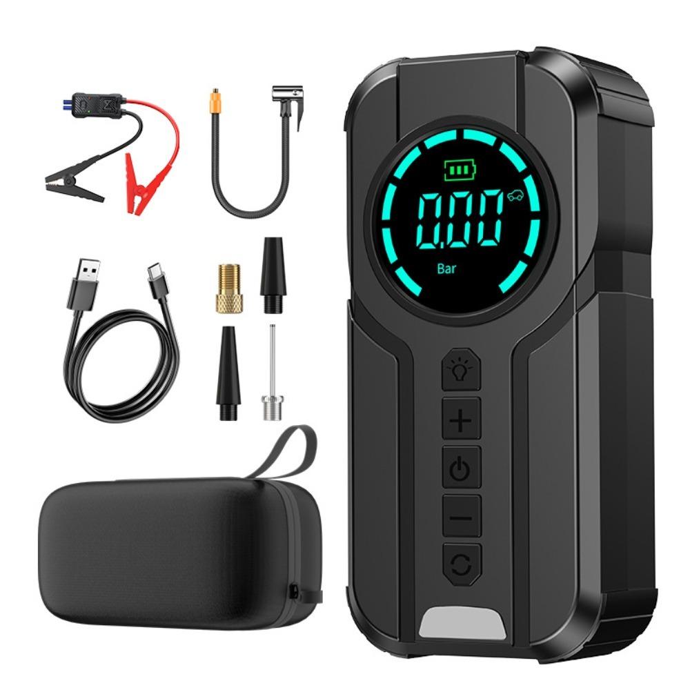 Durable 4 in 1 Car Jump Starter Air Pump Power Bank Lighting 1000A Tire Inflator Quick Portable Air Compressor Motorcycle