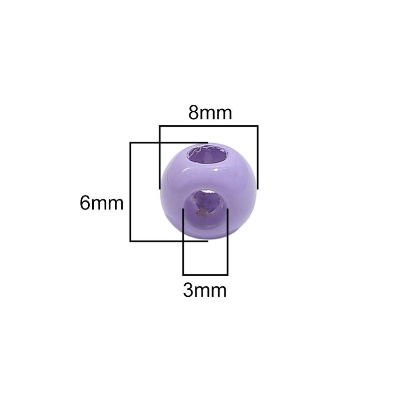 Handmade Bracelet Beads Acrylic Solid Color 8 × 6mm Four-way Straight Hole Beads String Accessories Handmade DIY Bracelet Pendant Jewelry Accessories