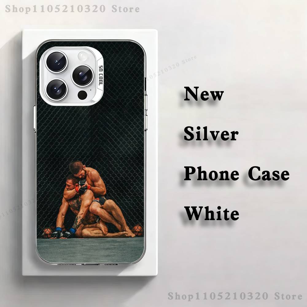 

Boxing K-Khabibs Champion Phone Case For iPhone 17,16,15,14,13,12,11,Mini,Pro,E,MAX White Matte Silicone Whtie Cover iPhone16e