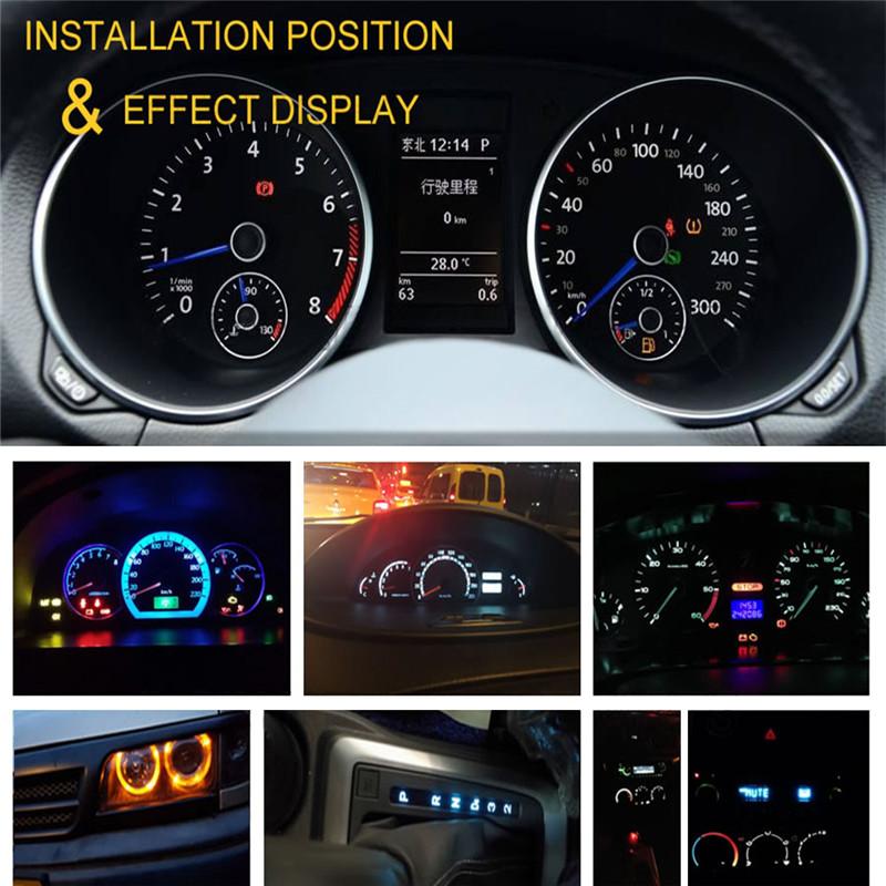 10 Stück T4.7 T4 5050 SMD LED Neo Wedge Armaturenbrett Instrumentencluster Licht Mode Auto Panel Anzeige Tacho Armaturenbrett Glühbirne 7 Farben#294303