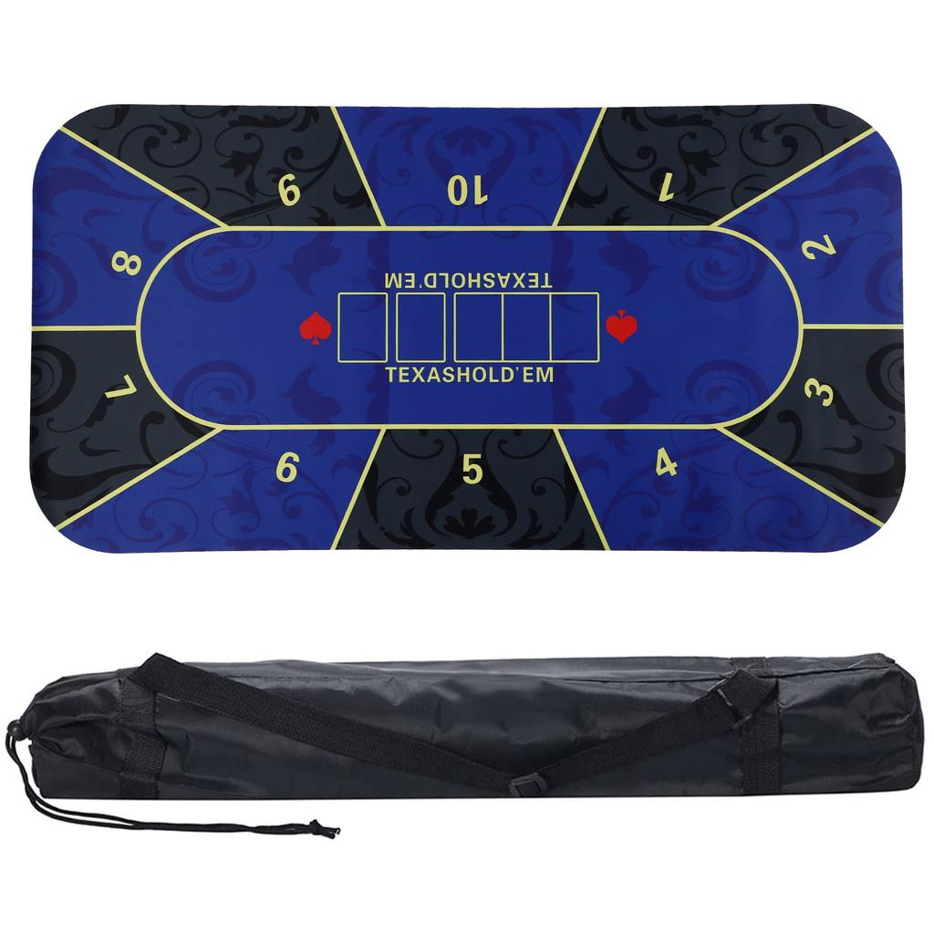 Trading Card Heaven Poker Mat Texas Play Mat Casino with Storage Bag 60 x Hold'em (Dark Blue, 120cm)